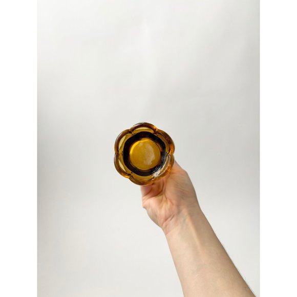 LE Smith MCM Vintage Amber Glass Swung vase - Picture 8 of 10